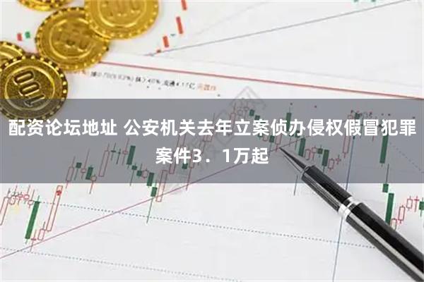 配资论坛地址 公安机关去年立案侦办侵权假冒犯罪案件3．1万起